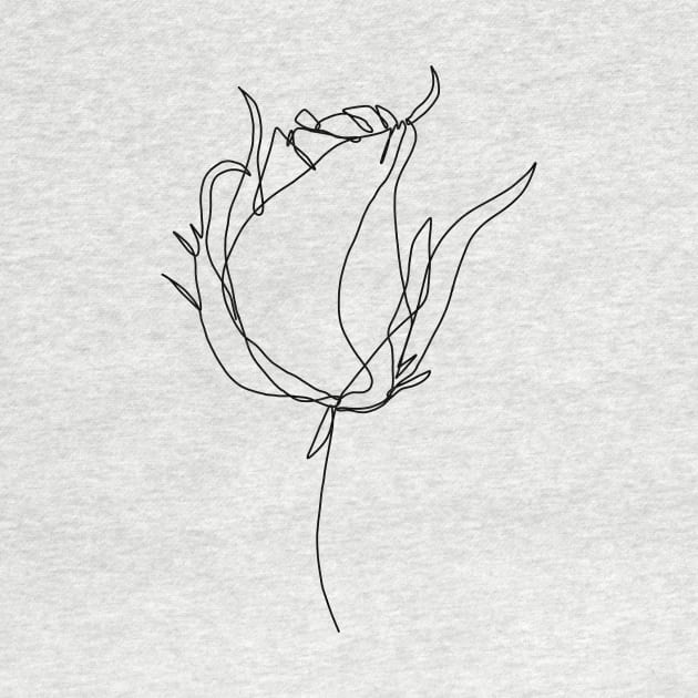 Rose Petal One Line Art by Doodle Intent